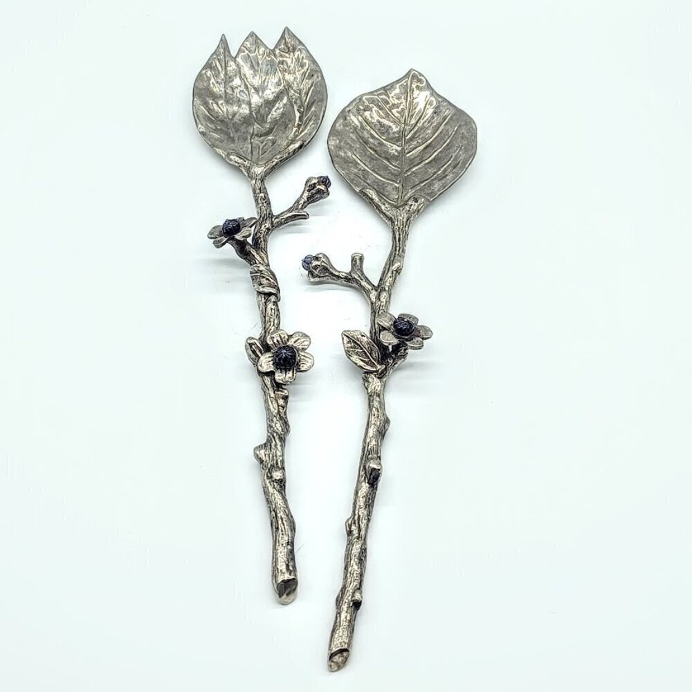 Vintage Bombay Company Metal Branch Floral Serving Set